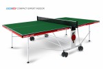 Теннисный стол для помещения Compact Expert Indoor green  proven quality 6042-21 - магазин СпортДоставка. Спортивные товары интернет магазин в Омске 
